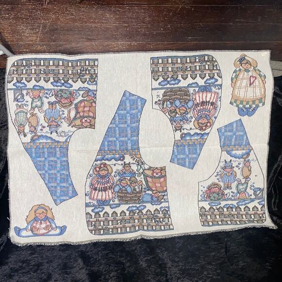 Vintage Cut & Sew vest pattern THICK Tapestry fabric Angels Children Grannycore - Picture 10 of 11